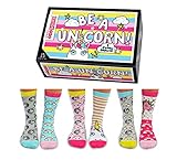 United Oddsocks - Box mit 6 ungleichfarbigen Socken, für Damen, Einhornsocken, Be A Unicorn (mehrfarbig), Größe EU 37-42
